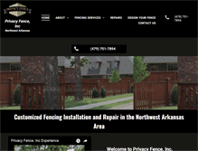 Tablet Screenshot of privacyfencenwa.com